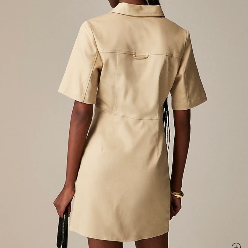 Jcrew Mini Shirtdress In Tailored Twill Coastal Khaki New With Tags Size 10 - Picture 3 of 12